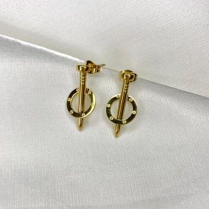 Çelik Gold Çivi Küpe