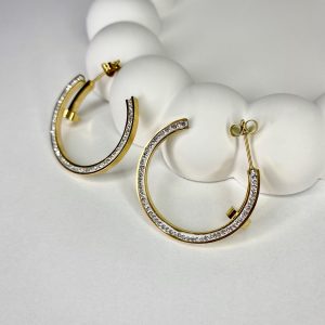 Gold Daire Küpe