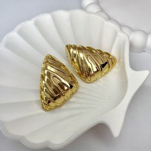 Gold Üçgen Midye Küpe