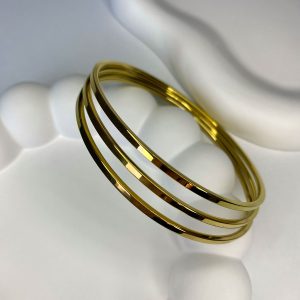 Çelik Gold Ajda Bilezik (3'lü Paket) - 64 mm